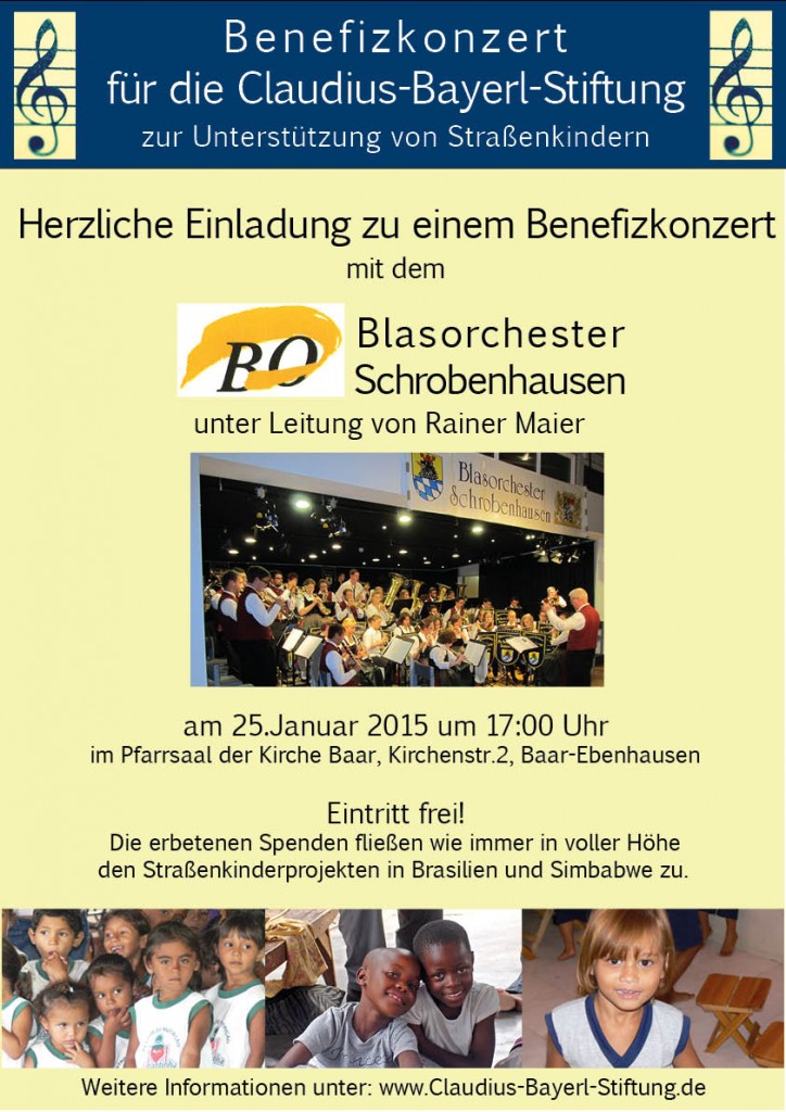 Plakat Benefizkonzert Blasorchester Schrobenhausen